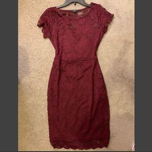 Burgundy lace body on dress